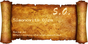 Simonovits Olga névjegykártya